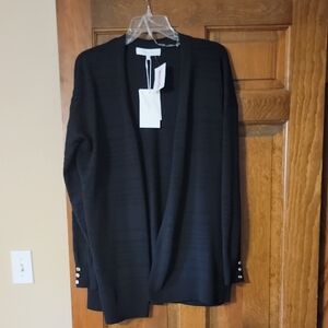 Verve Ami Black Cardigan with Button Accents